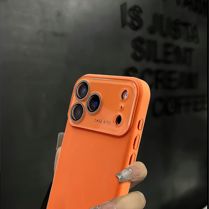 Burgundy Luxury Skin Feel Glass Lens Shockproof Case for iPhone 18 Pro Max