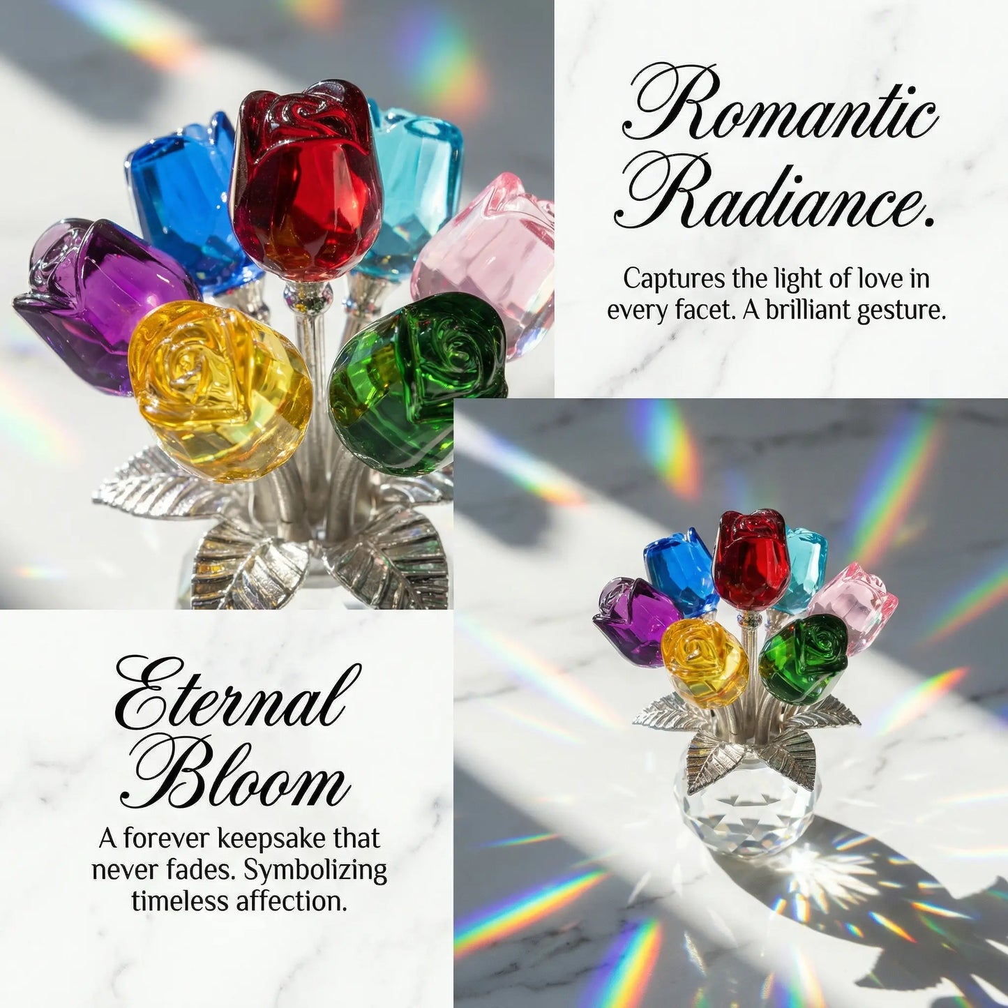 Handmade K9 Crystal Flowers – Perfect Graduation & Birthday Gift for Women, Wife, Girlfriend & Daughter