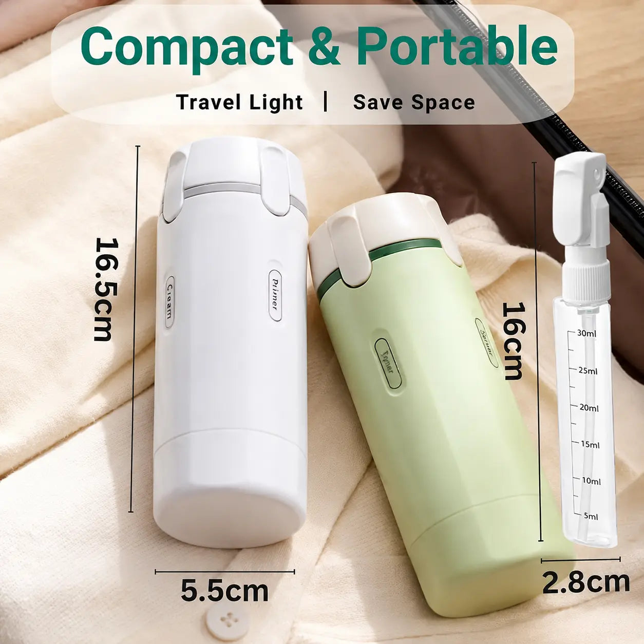 4-in-1 Travel Toiletry Dispenser Bottle – Leakproof Refillable Travel Container
