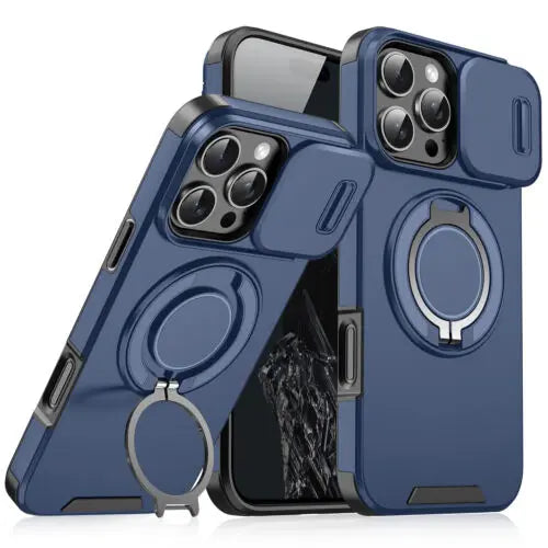MagSafe Case with Slide Camera Cover & Ring Kickstand – Military Grade Shockproof for iPhone 17 Pro Max