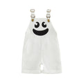 Toddler Baby Boy Halloween Devil Face Ribbed Overalls – Sleeveless Pocket Jumpsuit