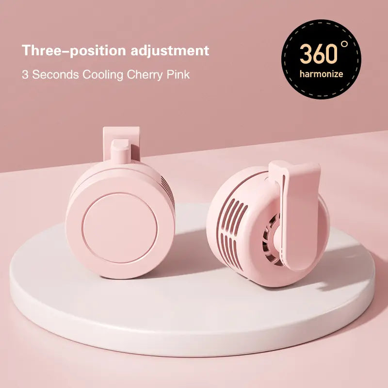 Mirror Finish Wearable Mini Bladeless Fan, 360° Rotating, Clip-On, 3 Speeds, Ultra-Quiet, Portable for Shirt, Waist, Neck