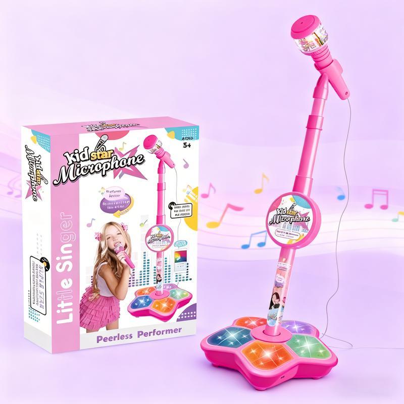 Unleash the Pop Star! K-POP Kids Karaoke Machine - Adjustable Microphone Stand with Light Show