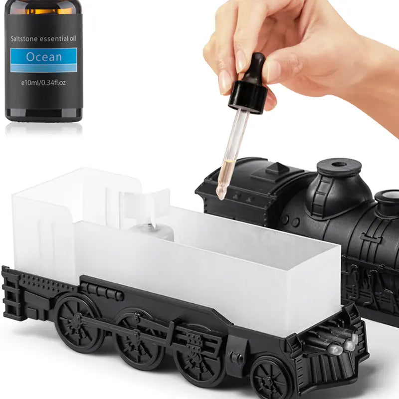 Small Train Aromatherapy Machine Essential Oil Diffuser Desktop Remote Control Quiet Cool Mist for Home Use Humidifier Portable