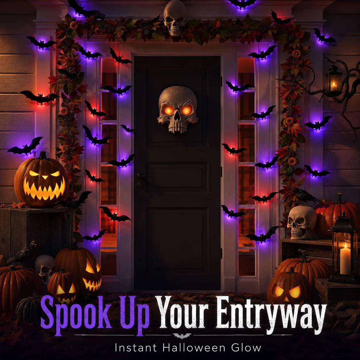 3D LED Bat Light Halloween Wall Decor – Glowing Spooky Party Ornaments (24-Piece Set)