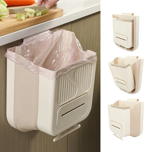 Foldable Hanging Trash Can – Space-Saving Kitchen Cabinet Garbage Bin
