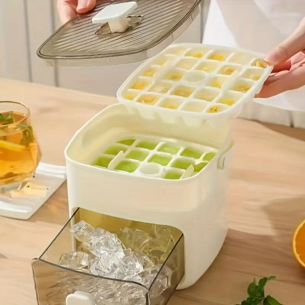 Máquina de hielo portátil de 48 compartimentos con tapa de fácil presión, bandeja de silicona de doble capa y diseño duradero para bebidas y alimentos congelados