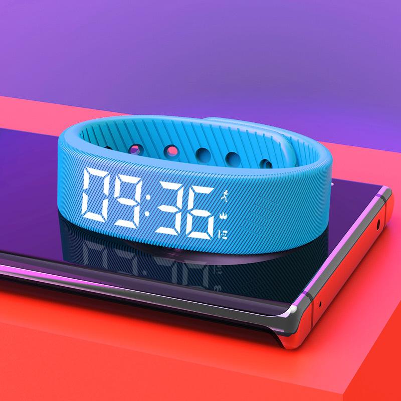 Waterproof Fitness Tracker Band with Step Counter & Silent Alarm – Built-in USB Charging