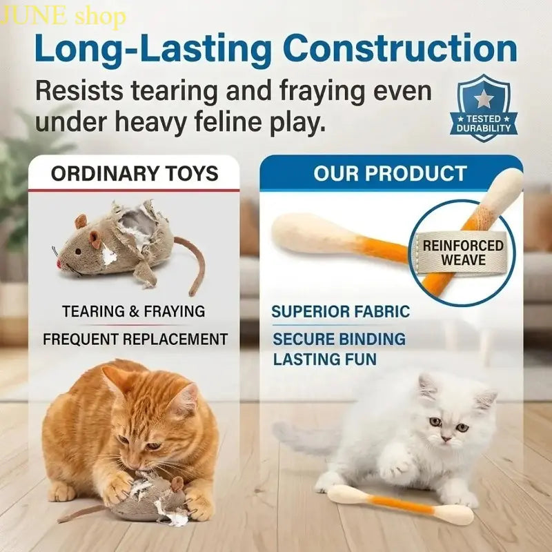 Giant Cotton Swab Cat Chew Toys for Teething and Interactive Play