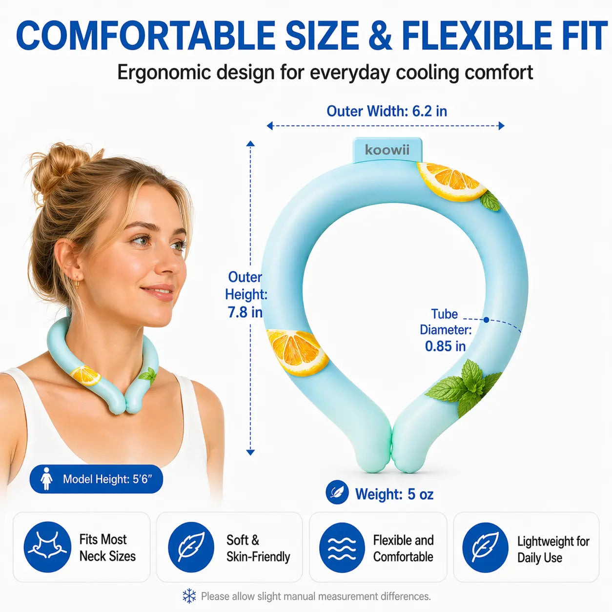 Reusable Neck Cooling Ring – Wearable Ice Neck Cooler for Summer Heat Relief