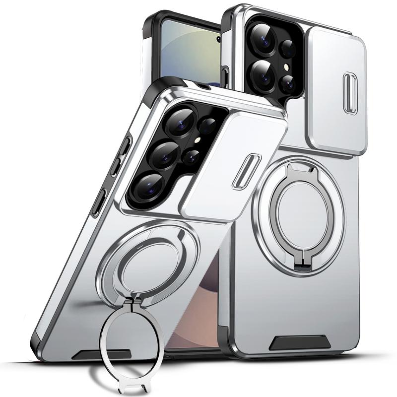 MagSafe Magnetic Ring Slide Camera Lens Shield Shockproof Case for Samsung Galaxy S26 Ultra