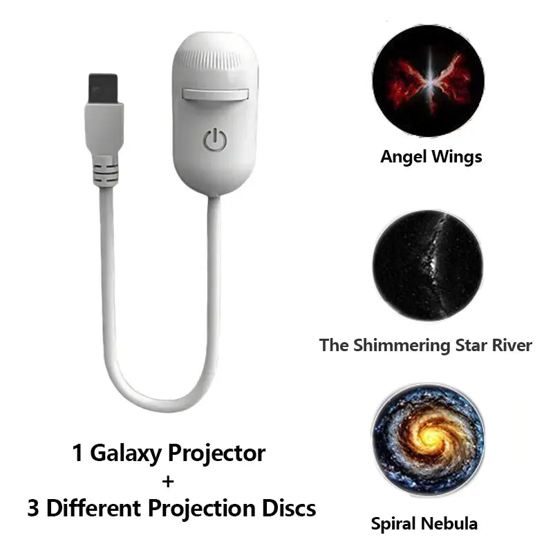 2-in-1 USB Galaxy Starry Sky Projector – Dual-Mode Night Light & Star Projector Light