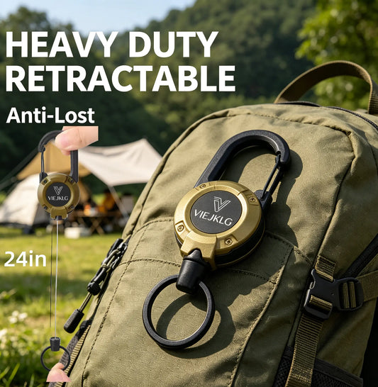 3 In 1 new multifunctional Retractable Pull Reel Carabiner Keychain, Strong Steel Wire Rope Buckle,Outdoor Sport Keychain Tool keychain  accessories