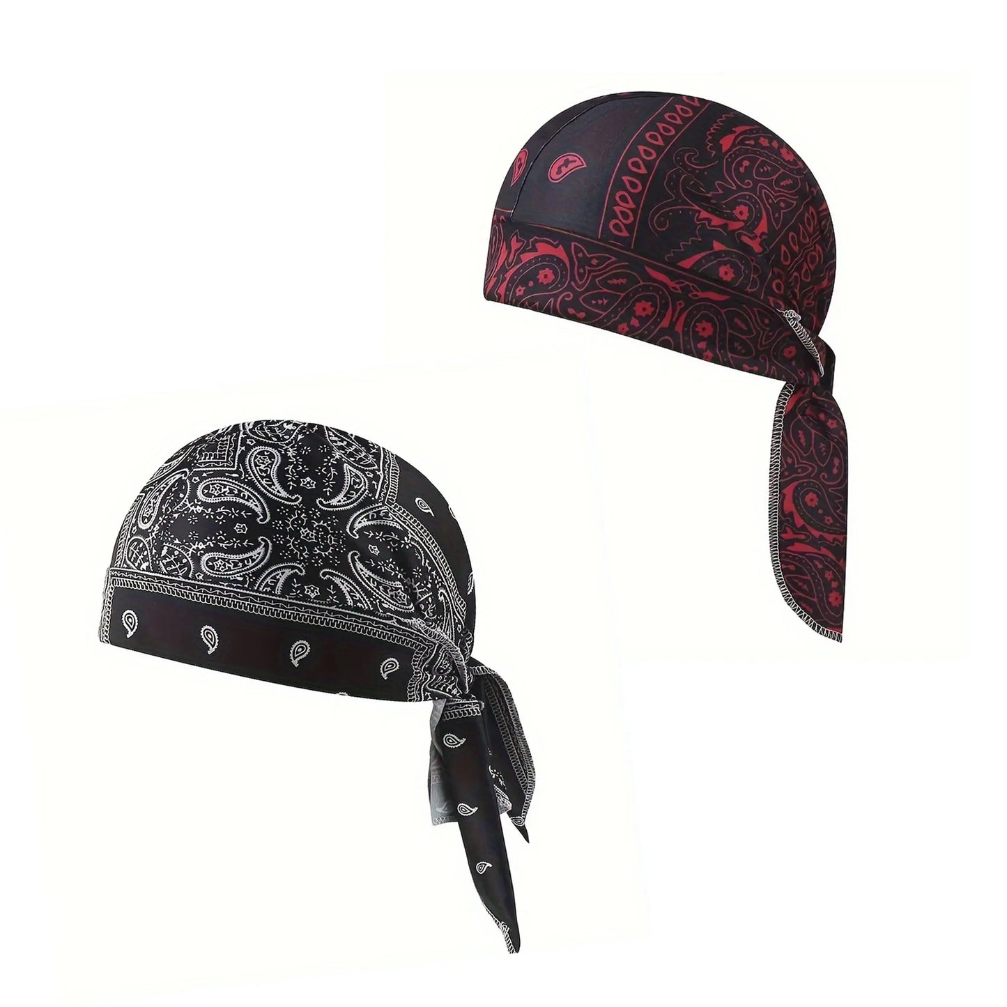Paisley Cooling Headscarf Cap Set, Motorcycle Pirate Head Wrap Safety Helmet Liner, Elastic Fit Hand Washable Multifunctional Outdoor Headwear for Athletes & Outdoor Enthusiasts
