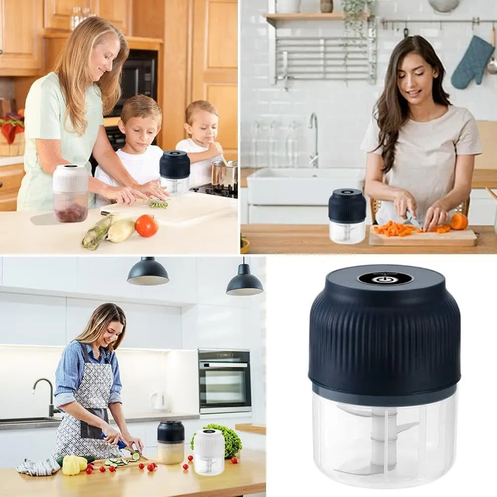 One-Touch Electric Food Chopper USB Rechargeable Mini Meat Grinder