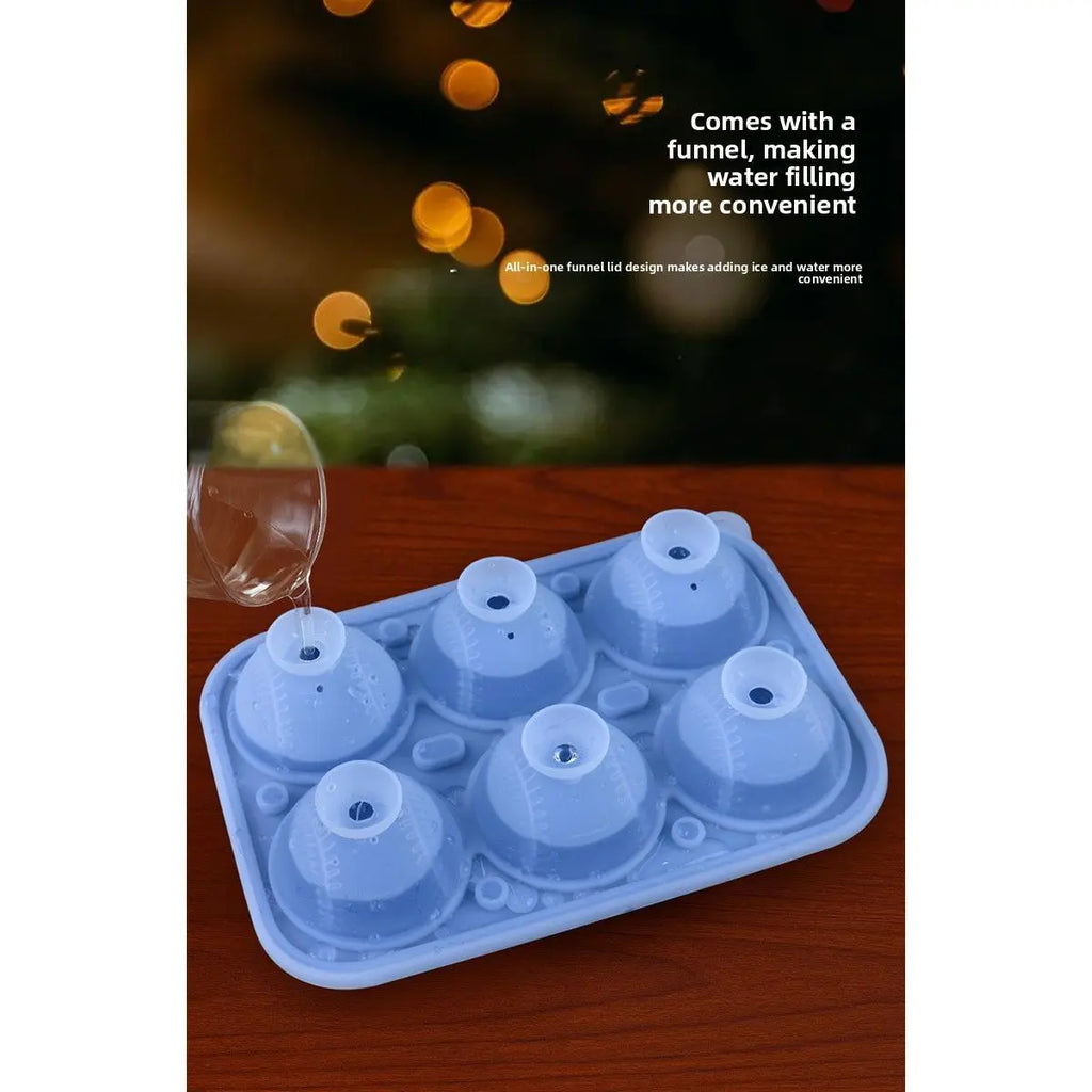 3D Baseball Stitch Ice Cube Mold: 6-Cavity Food-Grade Silicone Tray