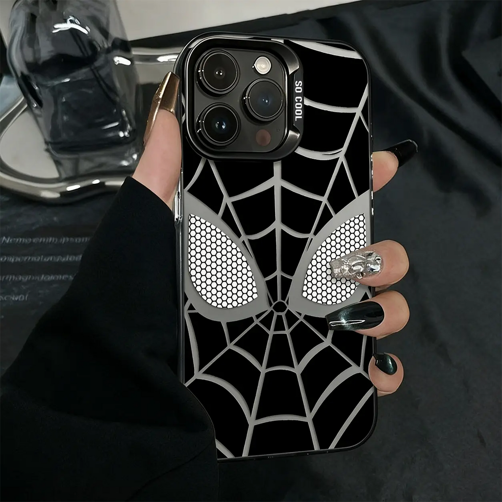 Creative Spider-Man Web Phone Case for iPhone 17 Pro Max – Trendy Pink Shockproof Protective Cover