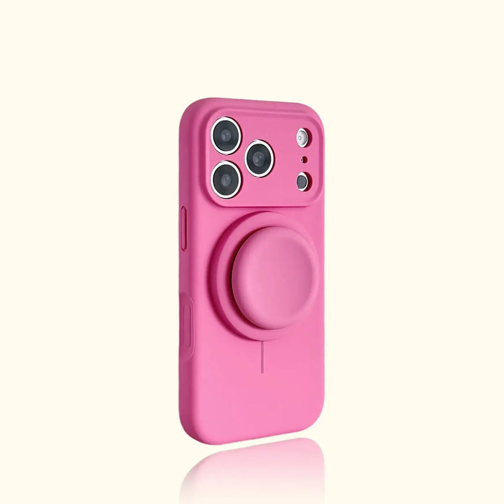 Magnetic Stand Liquid Silicone Full Coverage Phone Case with AI Capture Button for iPhone 18 Pro Max