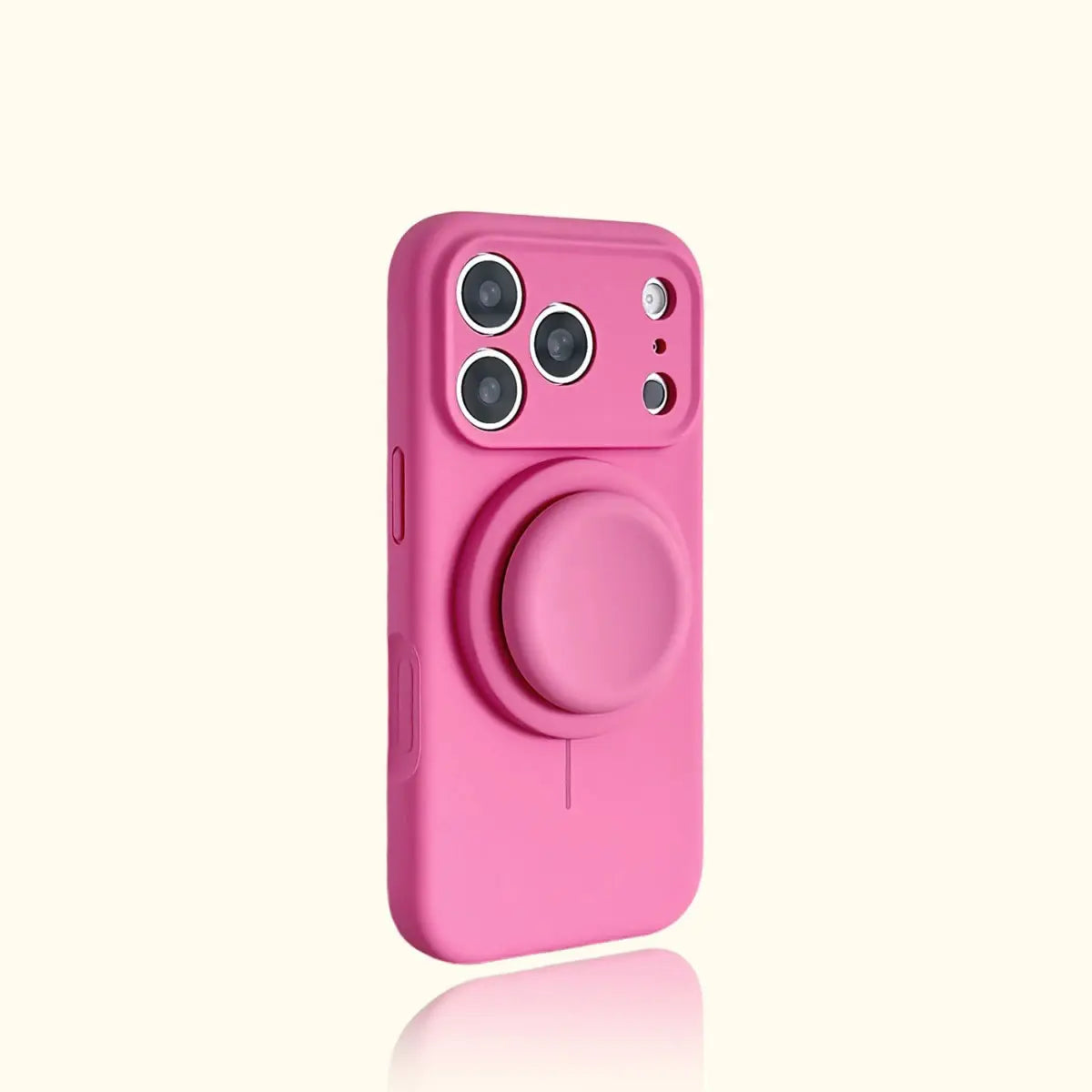 Magnetic Stand Liquid Silicone Full Coverage Phone Case with AI Capture Button for iPhone 18 Pro Max