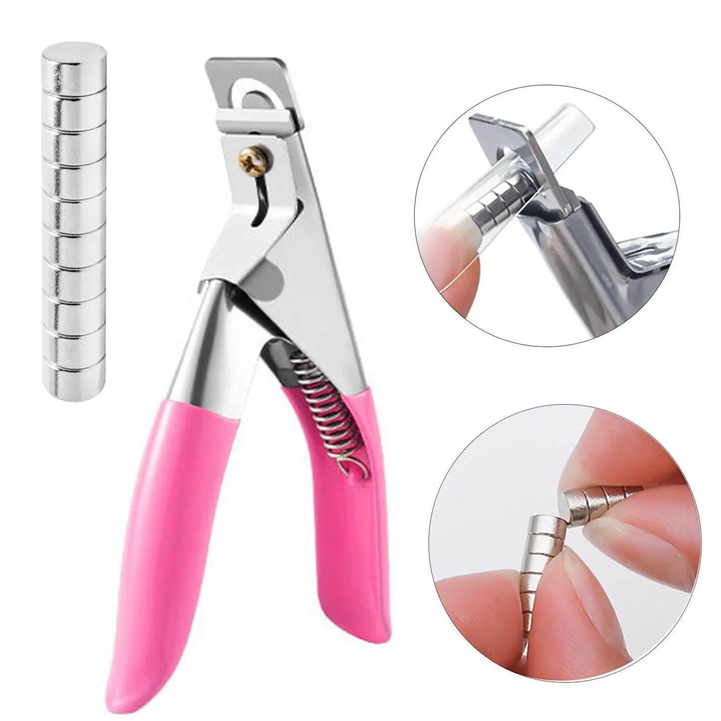 Professional U-Shaped Nail Clipper Kit with 10 Nail Measuring Magnets
