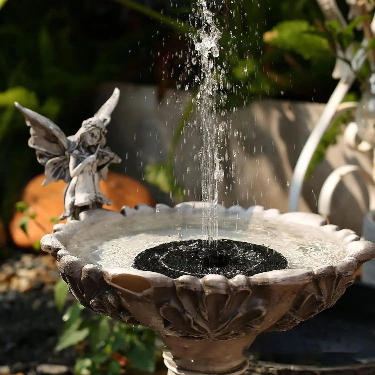 Solar Fountain, Solar Powered Bird Bath Fountain Pump， 1.5W Solar Panel Kit Water Pump, Outdoor Watering Submersible Pump for Pond, Pool, Garden, Fish Tank