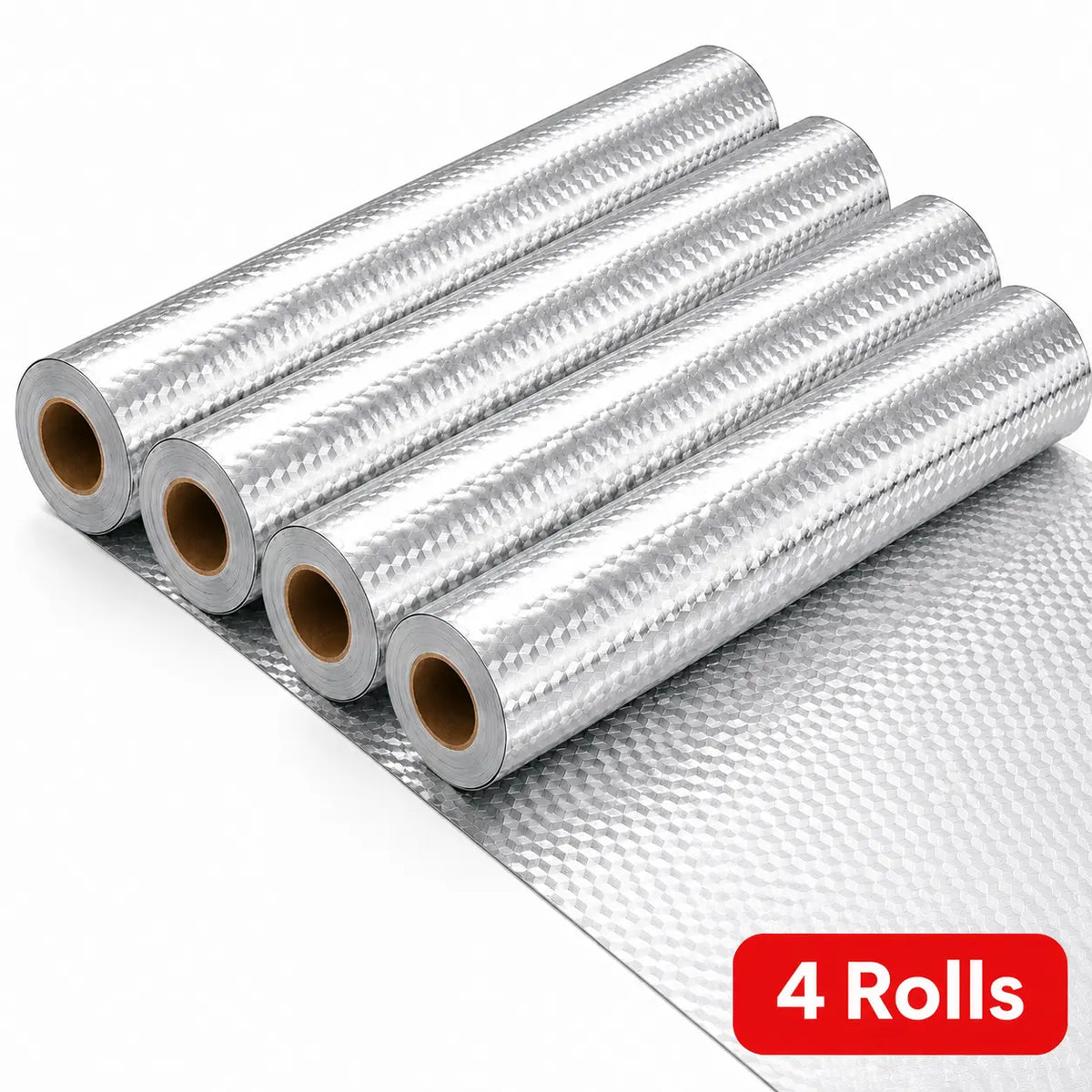 Oil-Proof Aluminum Foil Kitchen Backsplash Wallpaper – Self-Adhesive Heat-Resistant Silver Contact Paper