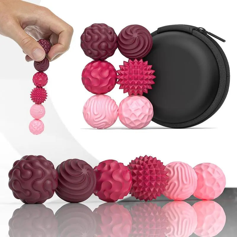 Silicone Fidget Ball Set – Elastic Texture Quiet Stress Relief Toy in Assorted Colors