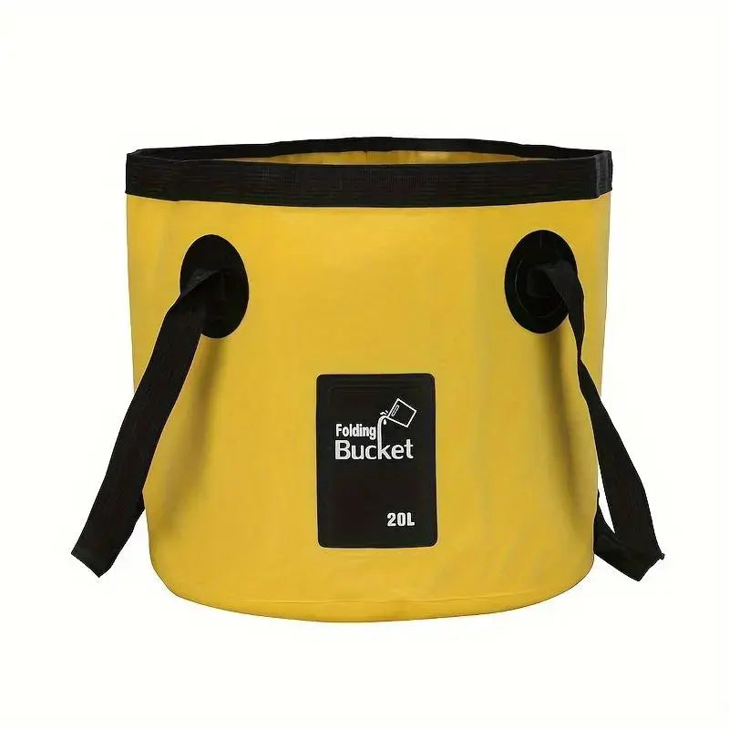 Seau d'eau portable pliable 20 L – Réservoir d'eau en PVC robuste avec poignée