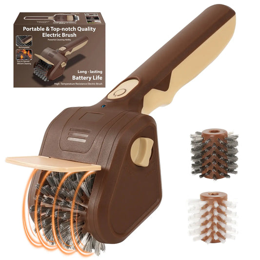 LRLY Electric BBQ Grill Brush, Safe Bristle Free with 2 Replaceable Heads, Cordless Rechargeable, Heavy Duty Fast Clean, Outdoor BBQ Cleaner for All Grill Types, Grill Season 2026