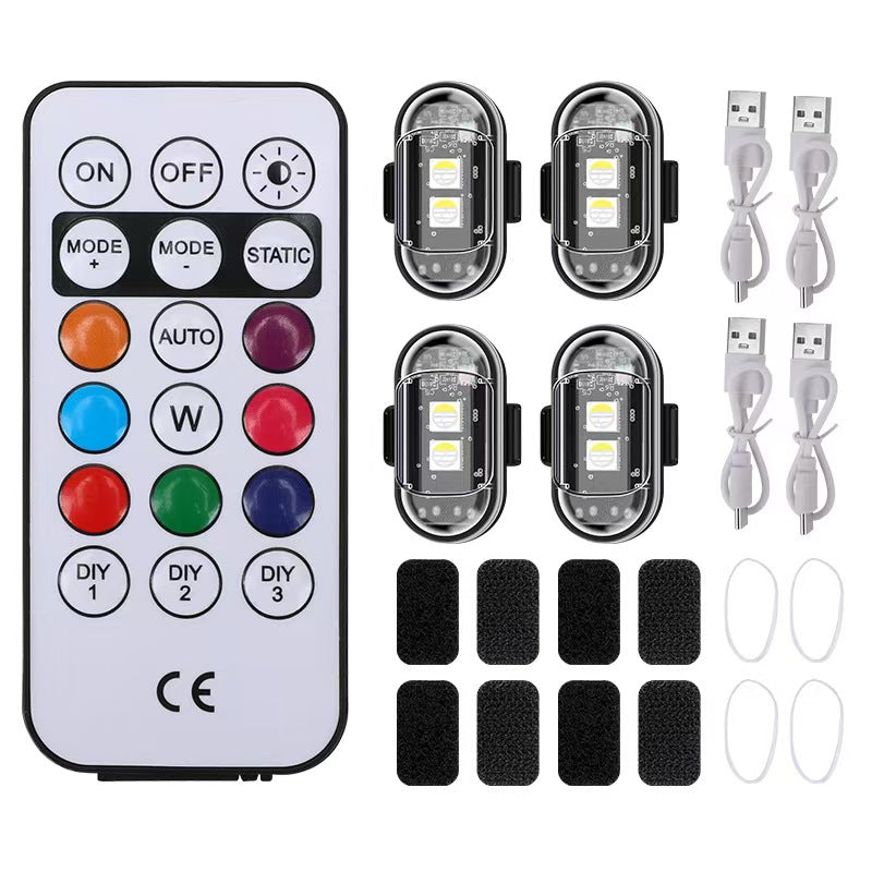 RGB Led Aircraft Strobe lights Motorcycle Lights LED Flash Position Wireless Light Aircraft Airplane Helicopter Warning Lights