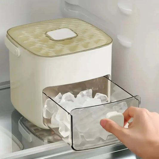 48-Compartment Portable Ice Maker with Easy-Press Lid, Double-Layer Silicone Tray & Durable Countertop Design for Drinks & Frozen Foods