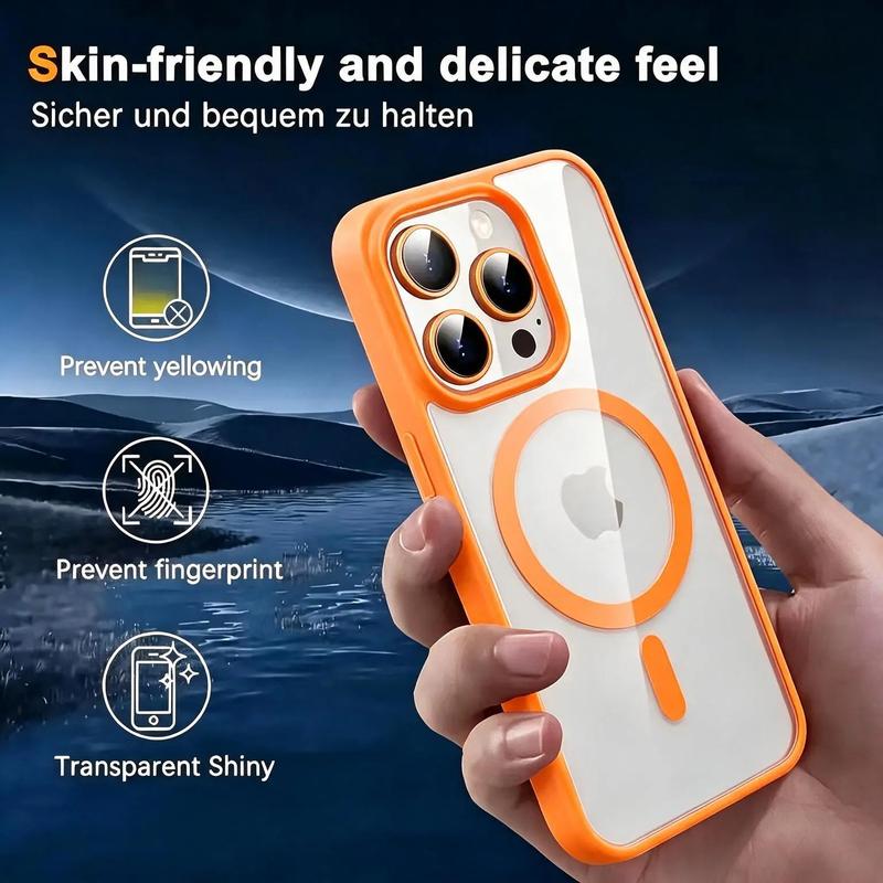 Burgundy Transparent MagSafe Phone Case for iPhone 18 Pro Max – Clear Shockproof Cover