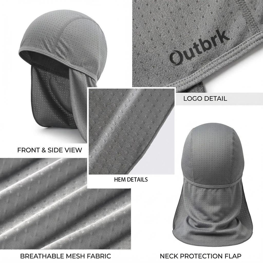 Quick-Dry Cooling Skull Cap with Neck Shade, Sweat-Wicking Sun Protection Headwear for Fishing, Hiking & Outdoor Work