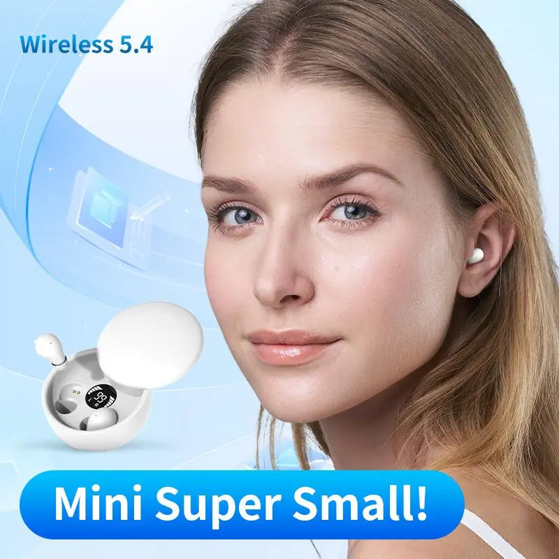 Mini Invisible Bluetooth 5.4 Wireless In-Ear Noise-Canceling Earbuds