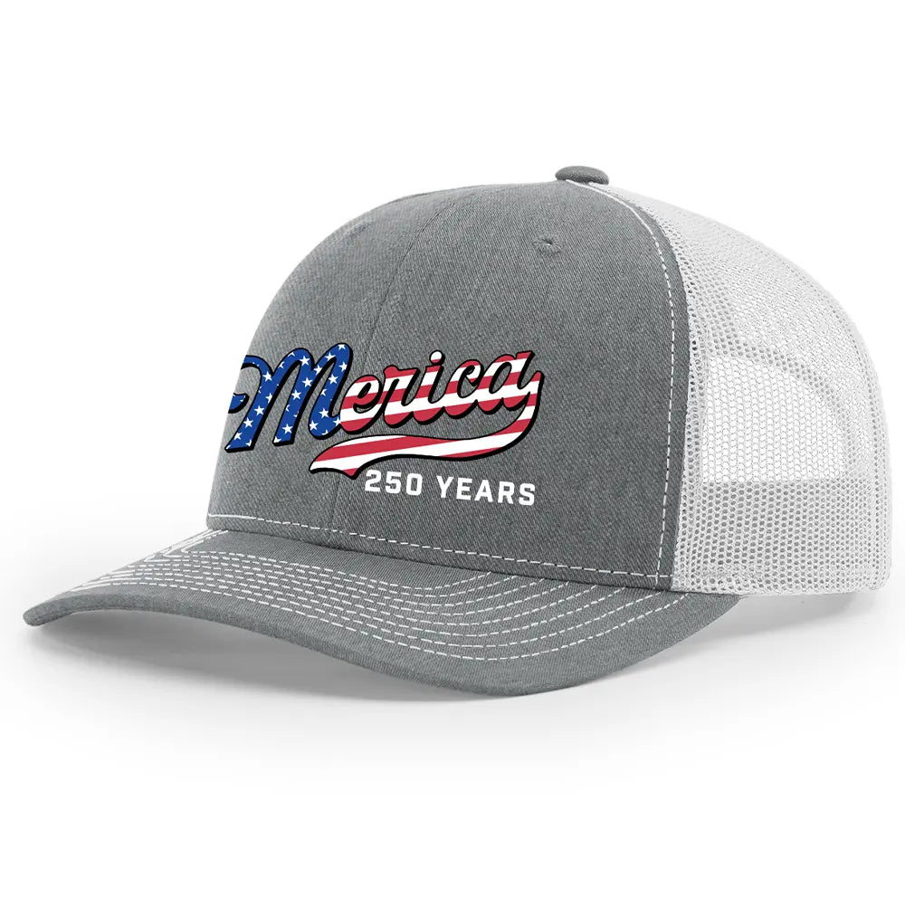 USA 250th Anniversary Patriotic Embroidered Mesh Trucker Hat