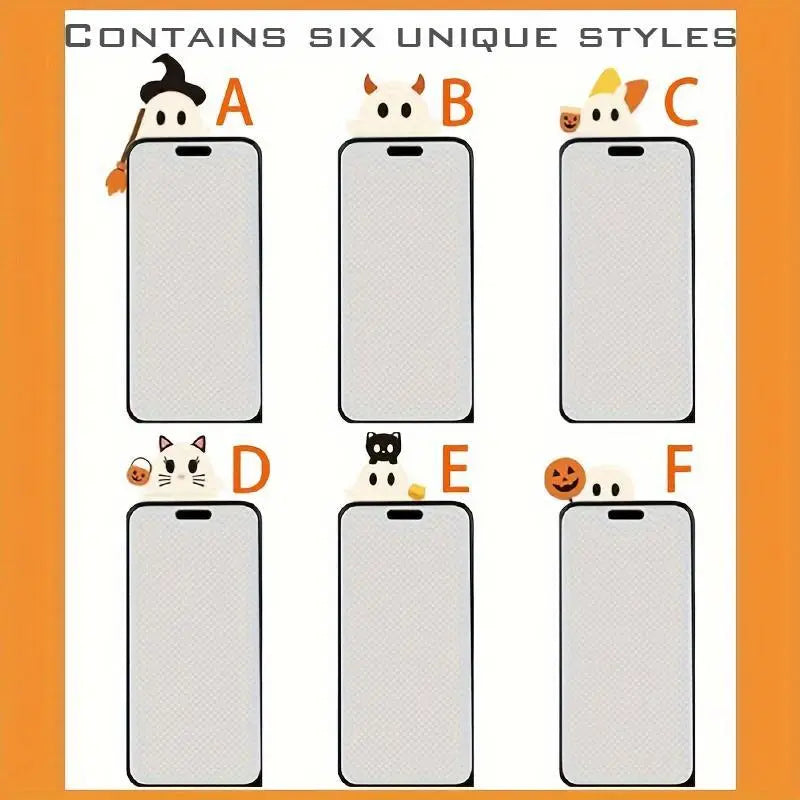 6-Piece Halloween Ghost Phone Buddy Sticker Set