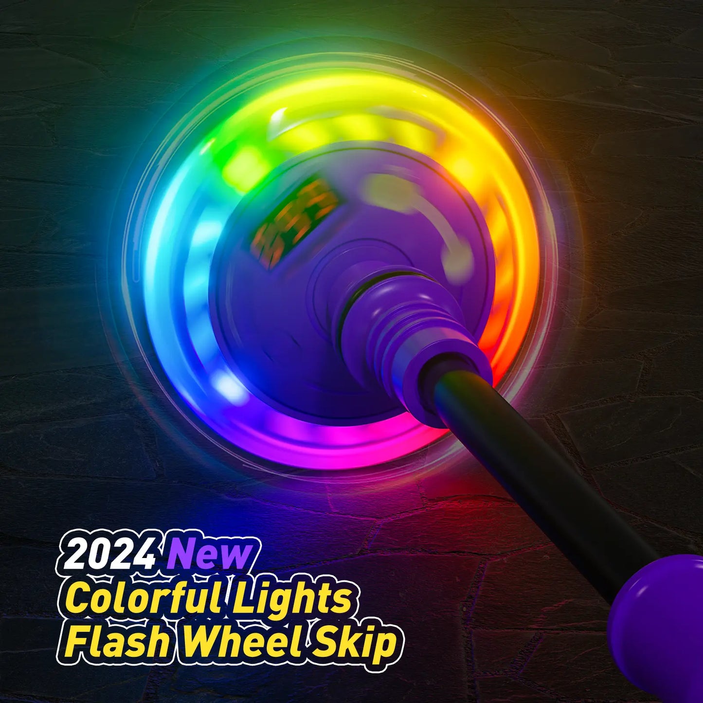 3-in-1 Skip Ball for Kids, Counter Timer Calorie Tracker, Rechargeable Colorful Flash Wheel, Ankle Jump Toy for Boys Age 6 7 8 9 10, Indoor Outdoor Gift