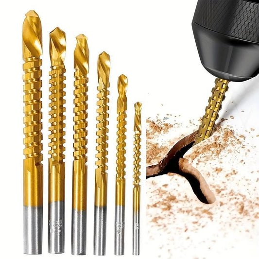 Titanium-Plated HSS Drill Bits Set – Sharp Serrated Anti-Rust Bits for Metal & Wood