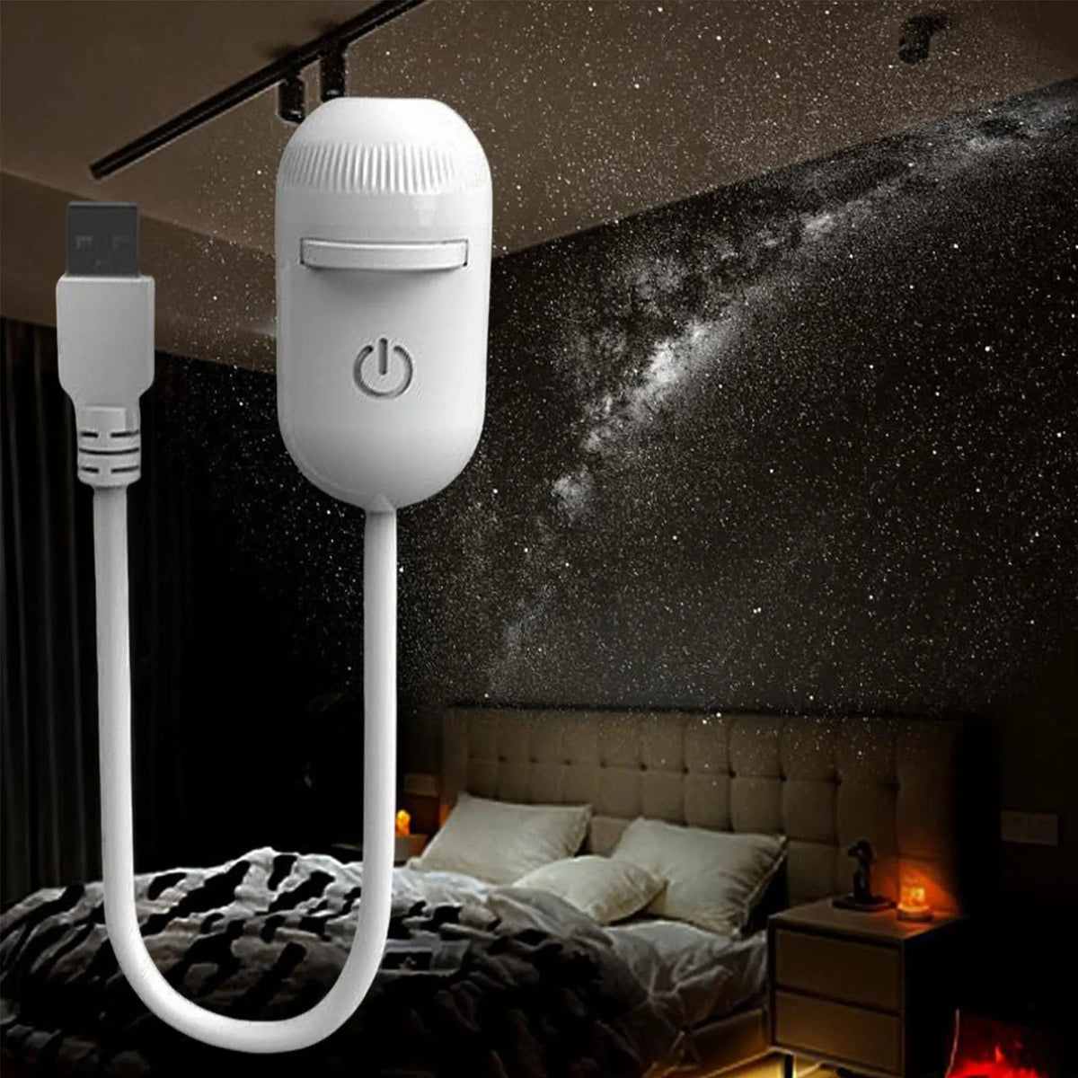 2-in-1 USB Galaxy Starry Sky Projector – Dual-Mode Night Light & Star Projector Light