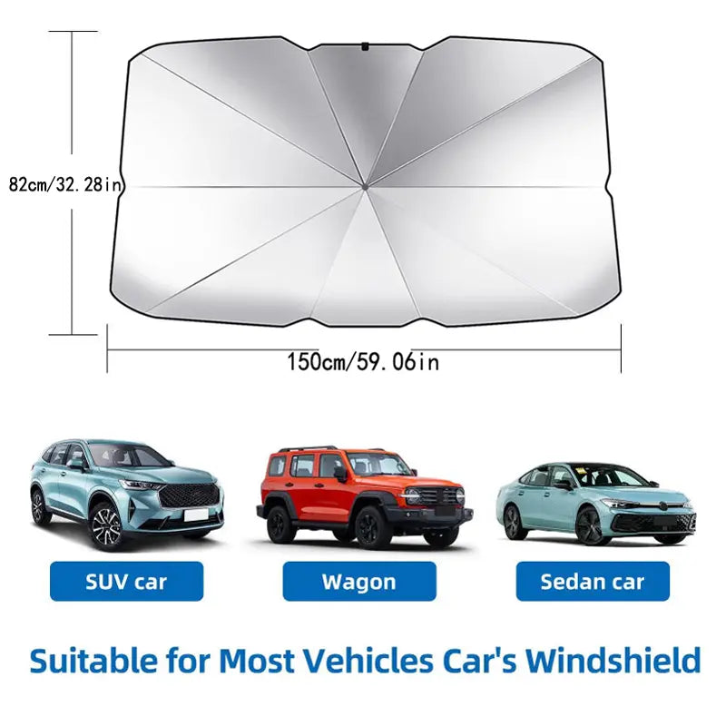 Car Front Windshield Sunshade: Foldable UV Blocker & Heat Reducer