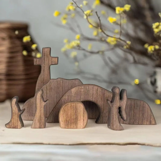 Easter Resurrection Scene Wooden Decor Set