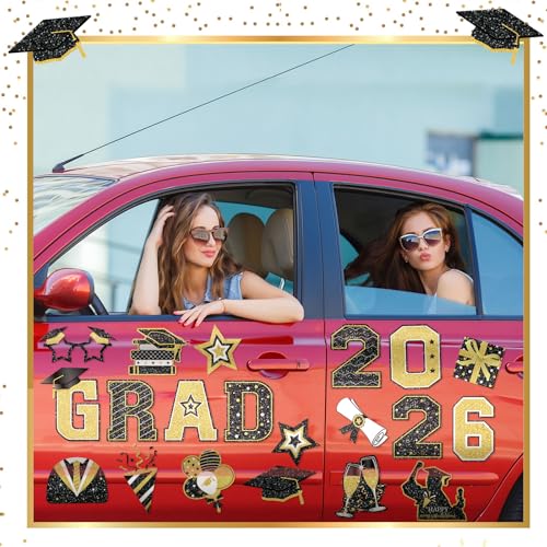 2026 Graduation Car Magnets Congrats Grad Magnetic Bumper Stickers Refrigerator Decals Senior Car Decorations for Car Refrigerator Garage Door