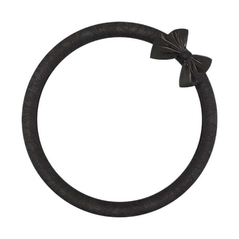 Lace Steering Wheel Cover 15 Inch Diameter Elegant Black with Large Cute Bow-knot Design Aesthetic Car Interior Decoration Non-Slip Universal Fit  for Women men
