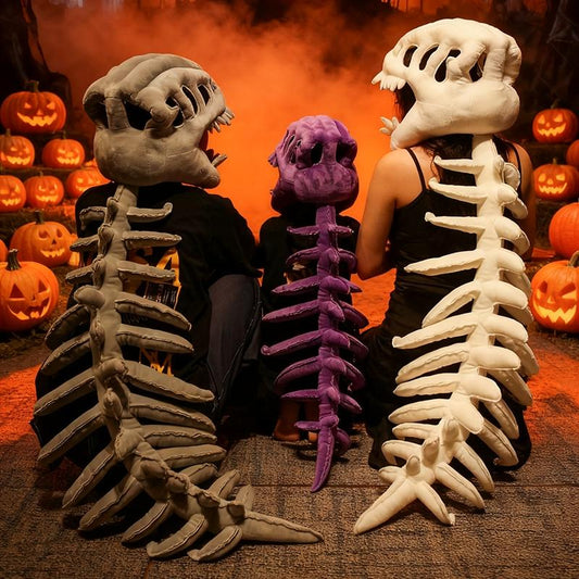 Dinosaur Skeleton Headgear Pillow, 4 Color Options Available, Unisex Cushion, Perfect for Party Cosplay and Sofa Lounging