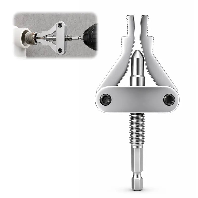 Universal Broken Pipe Extractor with Adjustable Jaws, Hex Shank Removal Tool for 1/2", 3/4" & 1" Pipes, Screws & Faucets