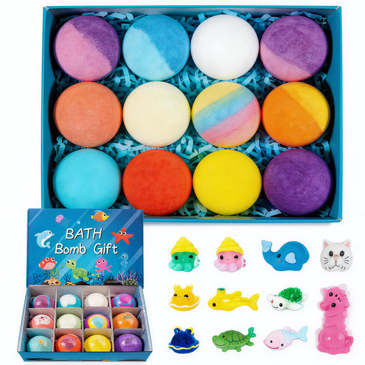 Kids Bath Bomb Gift Set with Inside Toys: 12-Pack Fun Easter & Birthday Gift