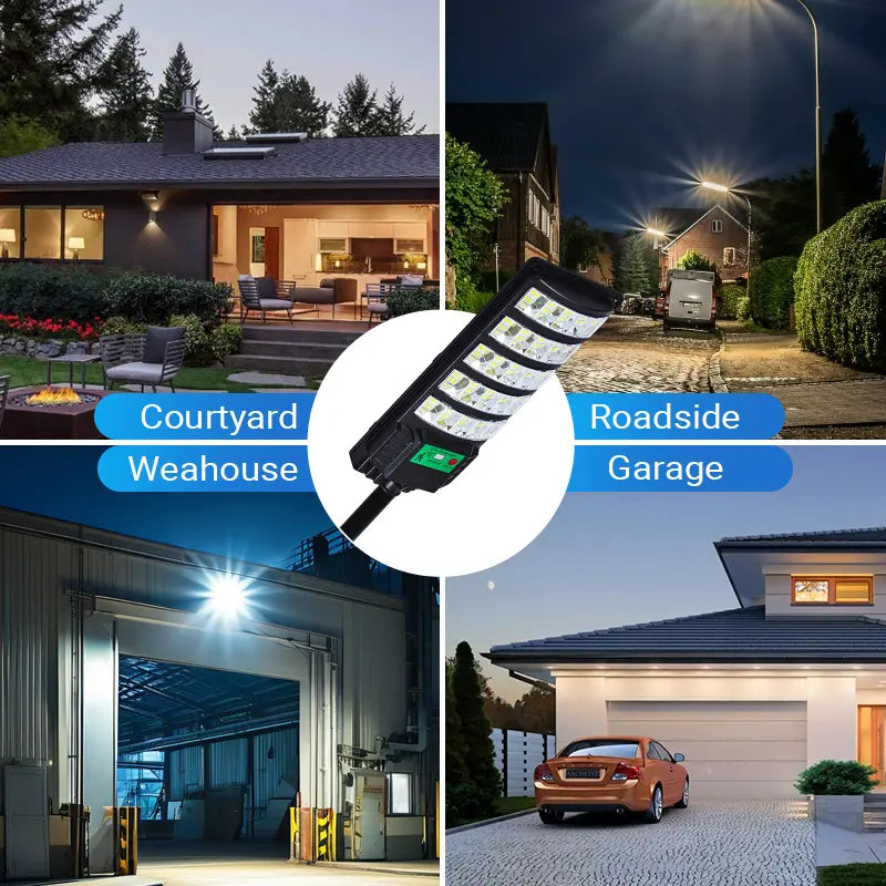 Upgraded Super Bright Solar Street Light: 120LM/W LED, Monocrystalline Panel & IP65 Waterproof