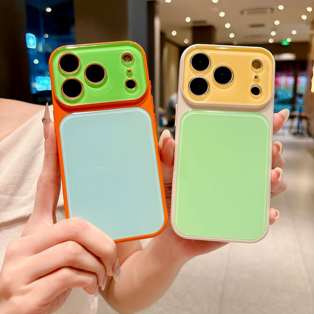 Contrast Color Matte Case for iPhone 17 16 15 14 13 Pro Max – Anti-Fall Full Lens Protection
