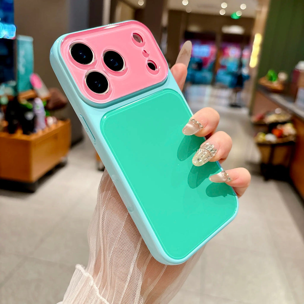 Contrast Color Matte Case for iPhone 17 16 15 14 13 Pro Max – Anti-Fall Full Lens Protection