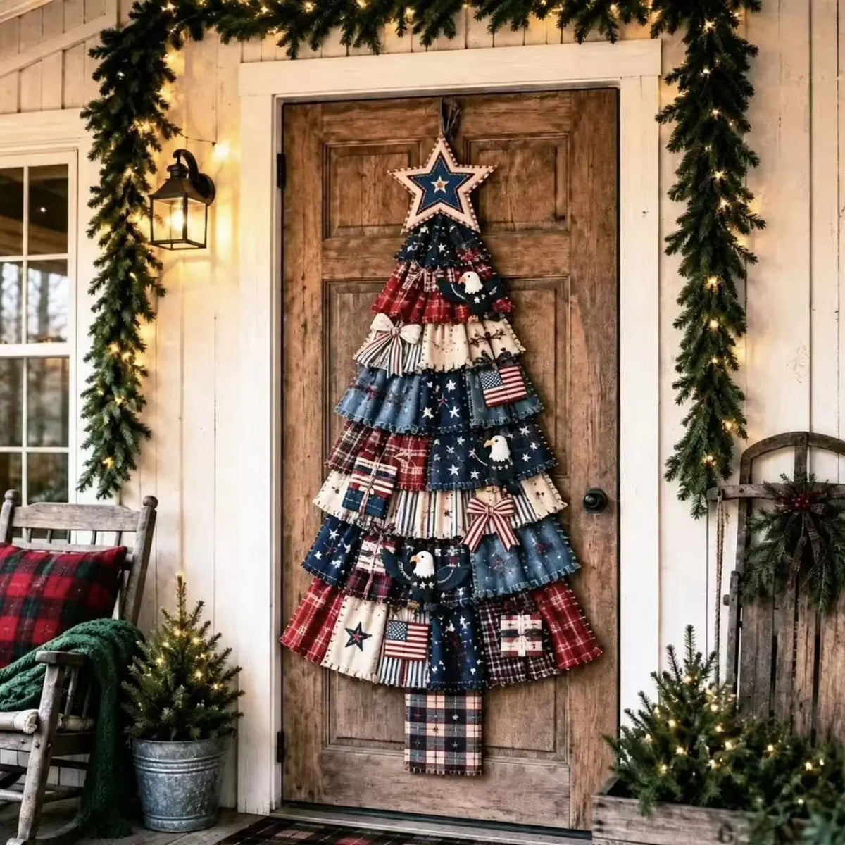 DIY Christmas Tree Door Hanging Kit – Handmade Fabric Wall Decor & Layered Patchwork Holiday Craft